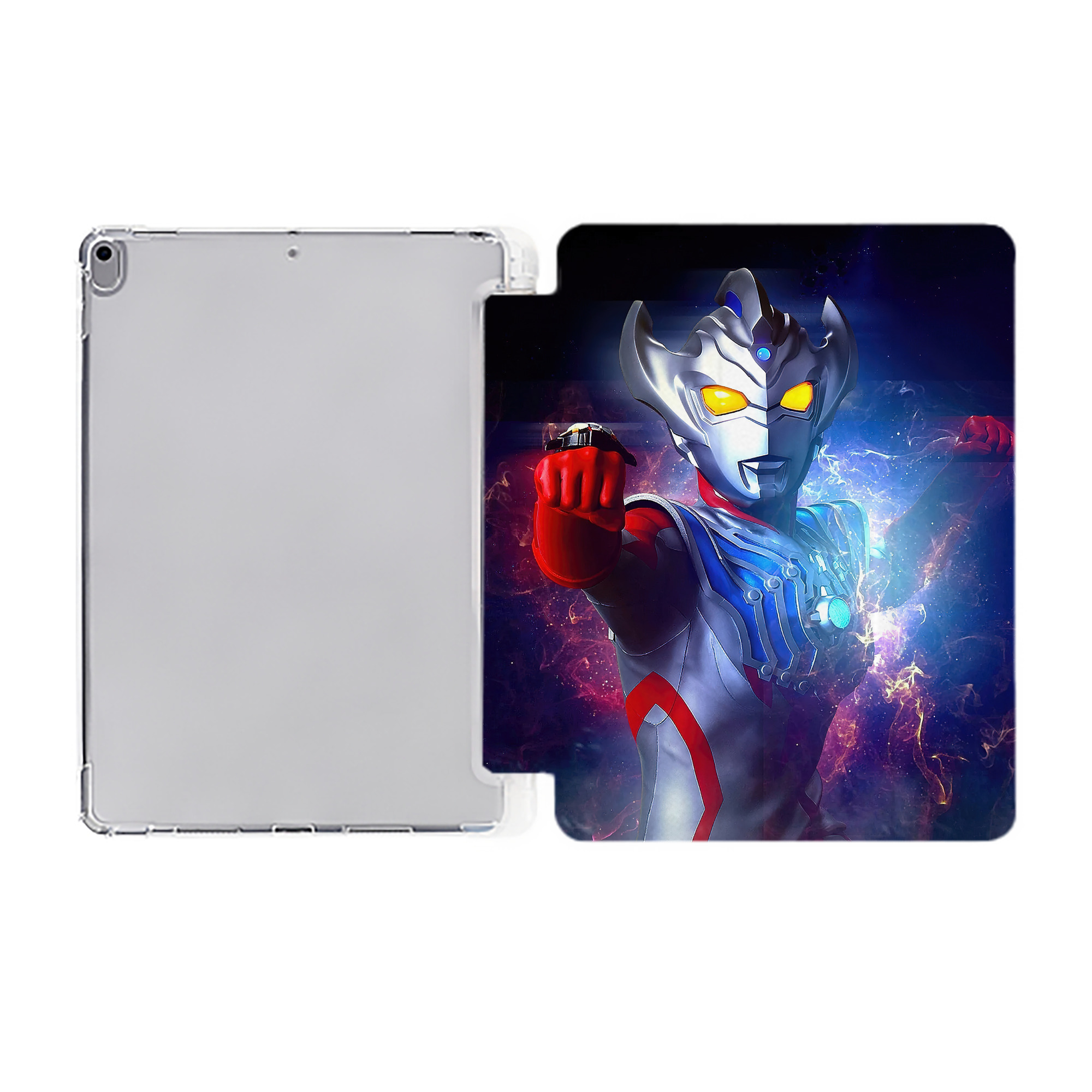 （画像用） ウルトラマン Ultraman IPad ケース ペン収納付き 三つ折りスタンド PUレザー×シリコン 対応機種9.5/10.5/10.9インチ